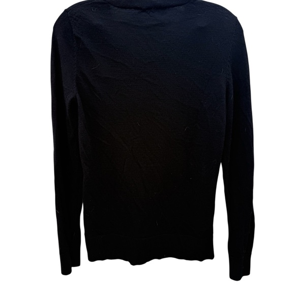 Katherine Barclay 100% Merino Wool Black Long Sleeve V Neck Sweater Top Size XS - Picture 4 of 10